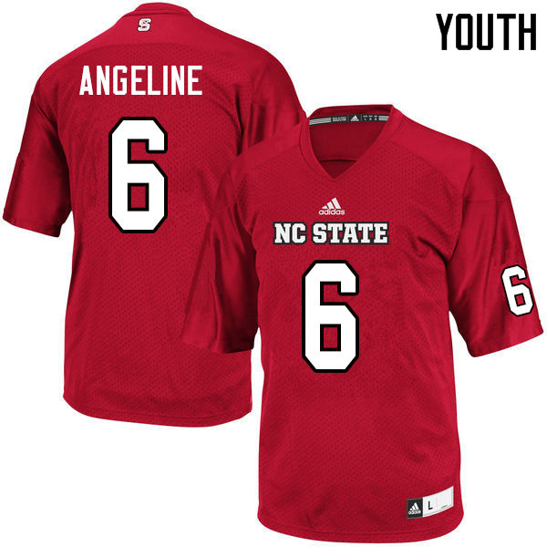Youth #6 Cary Angeline NC State Wolfpack College Football Jerseys Sale-Red